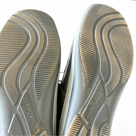Orthofeet Pewter Faux‎ Leather Fisherman Sandals Women’s Size 12 Wide Orthopedic - Picture 9 of 10
